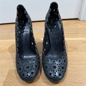 Tory Burch Navy Perforated Heels
